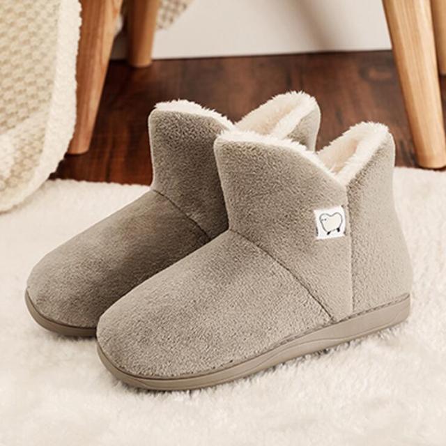 Cozy Knit Cotton House Slippers with Closed Back and Warm Lining