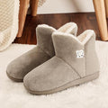 Cozy Knit Cotton House Slippers with Closed Back and Warm Lining