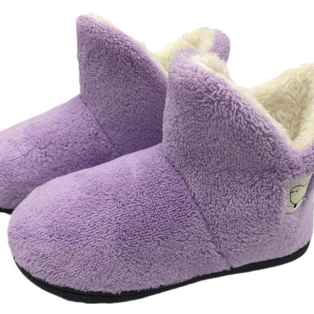 Cozy Knit Cotton House Slippers with Closed Back and Warm Lining