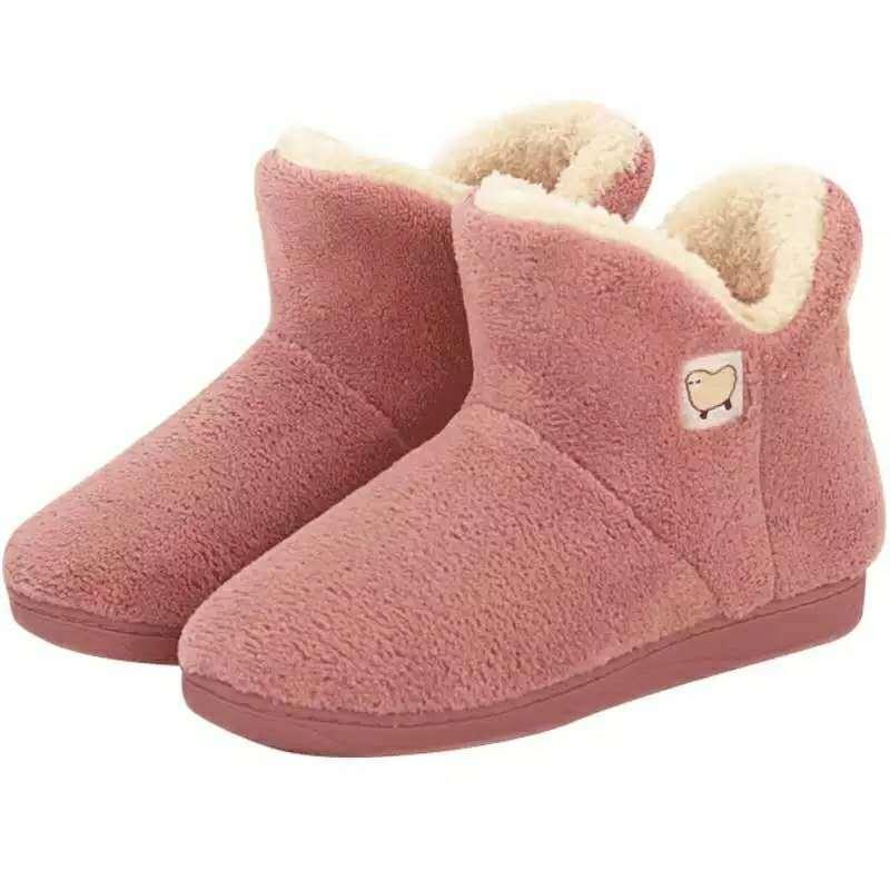 Cozy Knit Cotton House Slippers with Closed Back and Warm Lining