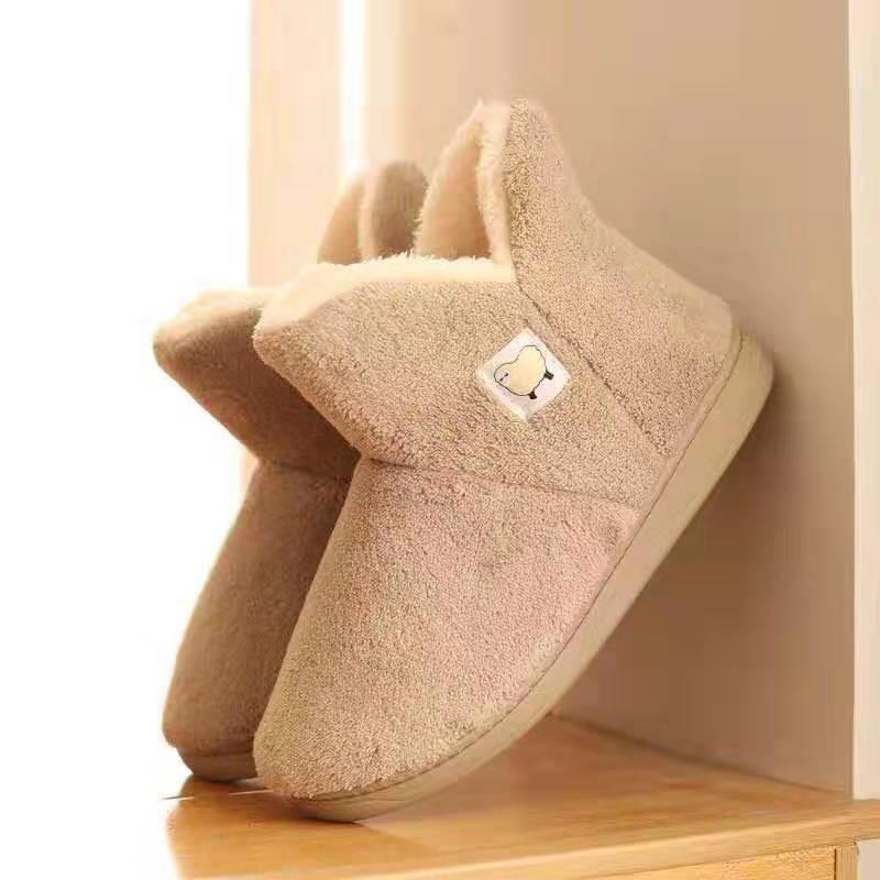Cozy Knit Cotton House Slippers with Closed Back and Warm Lining