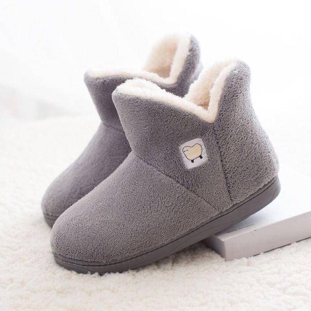 Cozy Knit Cotton House Slippers with Closed Back and Warm Lining