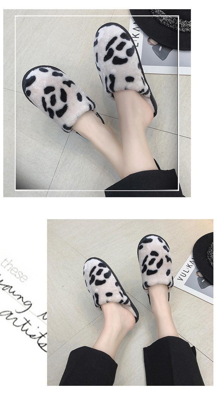Women's Leopard Print Fuzzy Slippers – Cozy Memory Foam House Slides