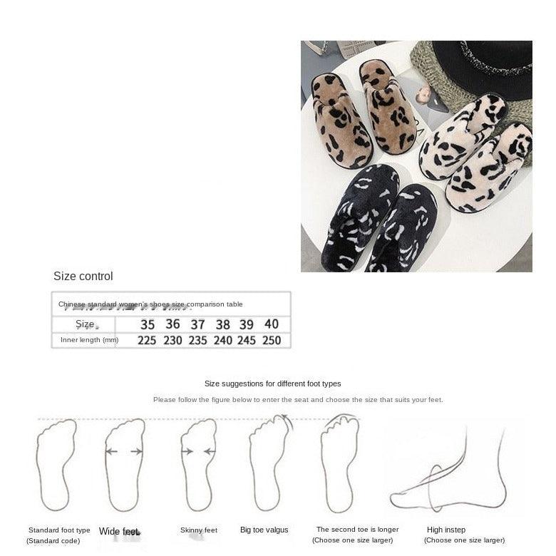 Women's Leopard Print Fuzzy Slippers – Cozy Memory Foam House Slides