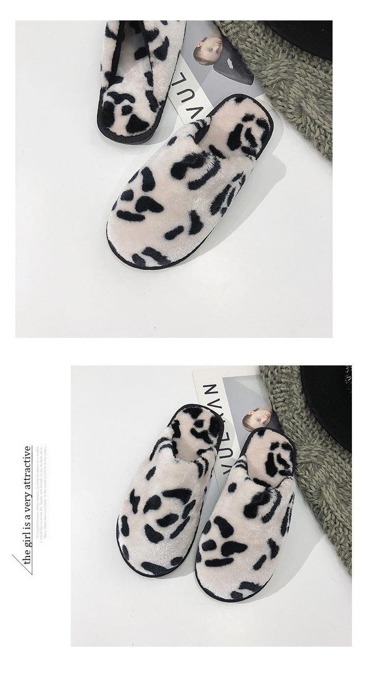 Women's Leopard Print Fuzzy Slippers – Cozy Memory Foam House Slides