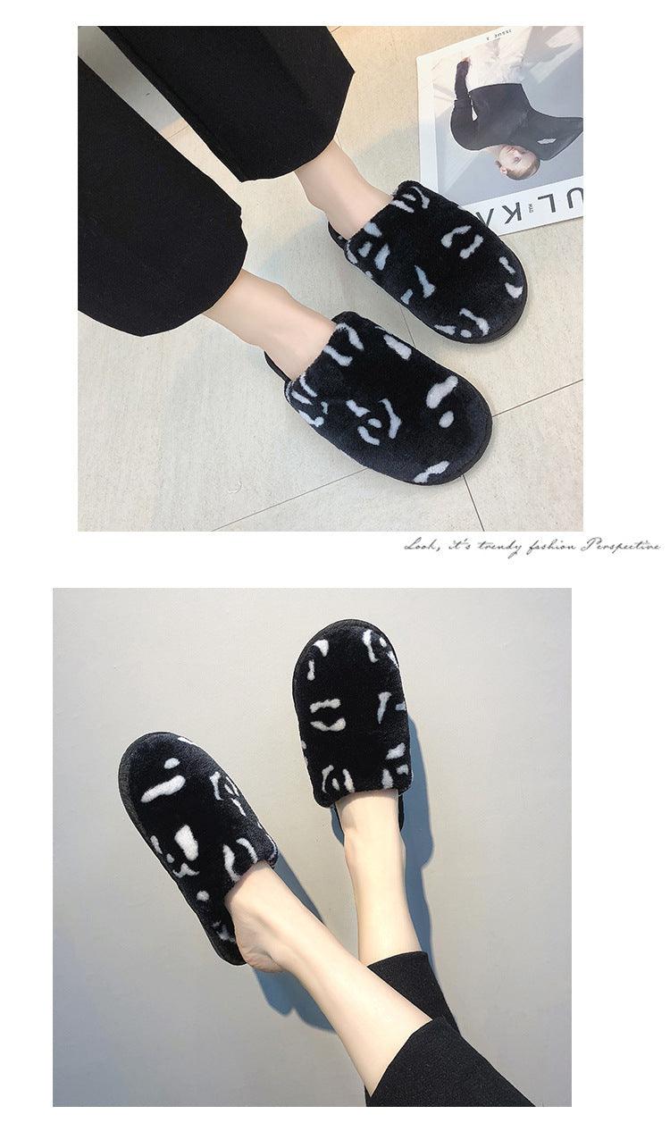 Women's Leopard Print Fuzzy Slippers – Cozy Memory Foam House Slides
