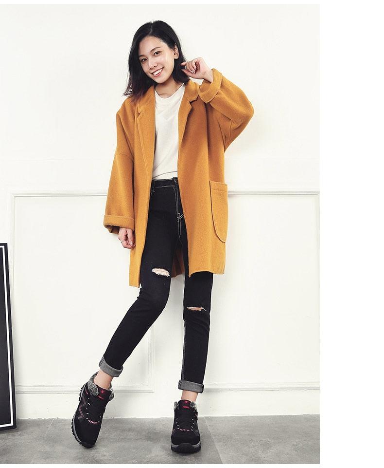 Unisex Suede Leather Winter Snow Boots with Fur Lining and Platform