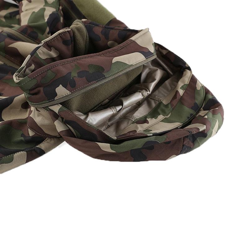 Men's Tactical Waterproof Fleece Jacket for Hiking and Outdoors