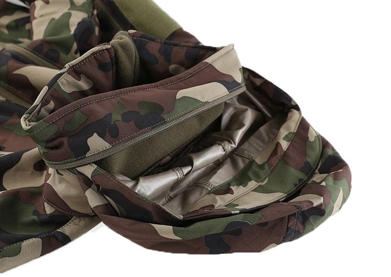 Men's Tactical Waterproof Fleece Jacket for Hiking and Outdoors