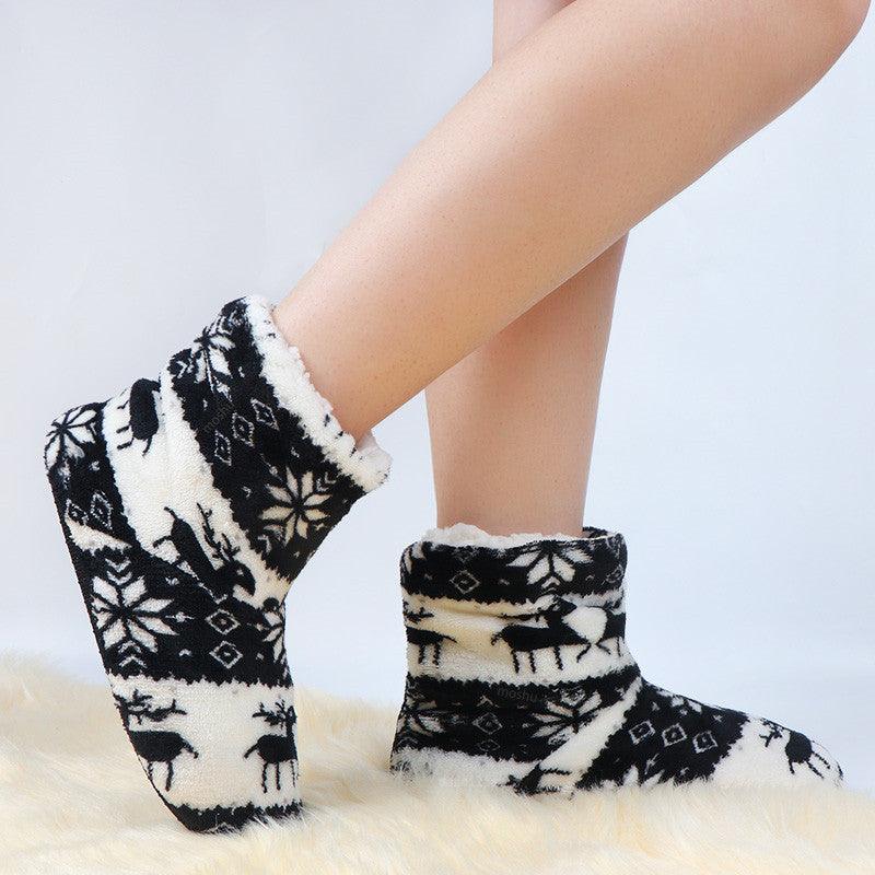 Women's Faux Fur Ankle Bootie Slippers, Plush Warm Winter House Shoes