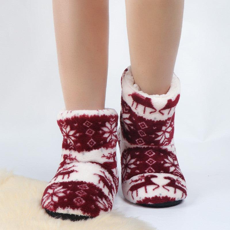 Women's Faux Fur Ankle Bootie Slippers, Plush Warm Winter House Shoes
