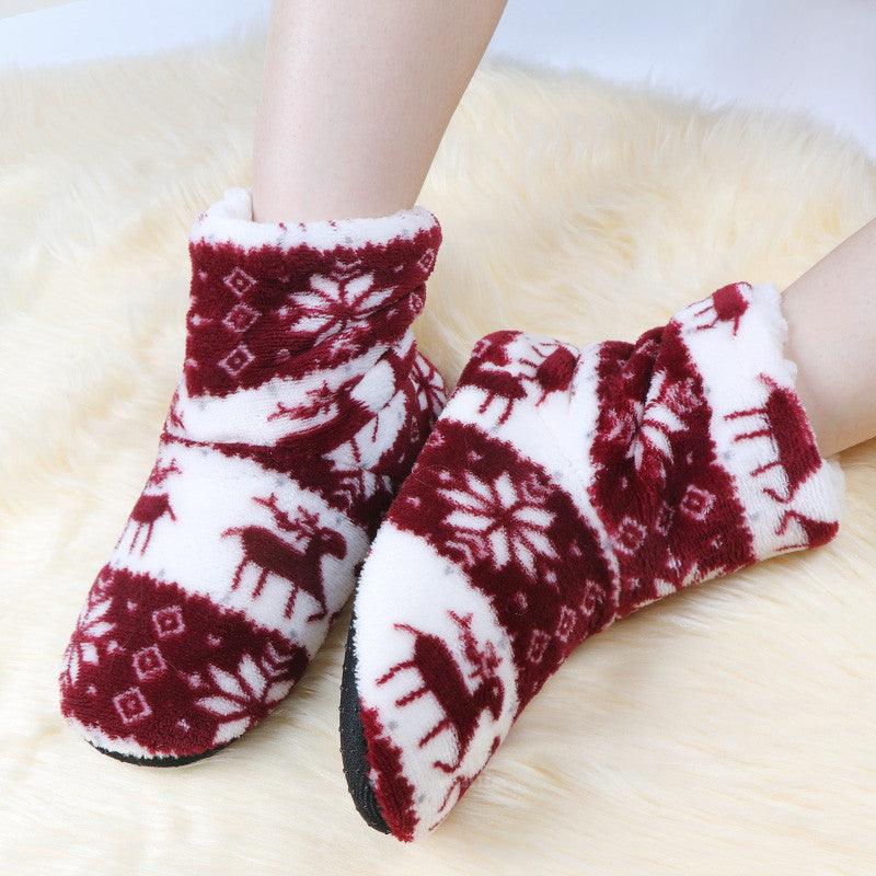Women's Faux Fur Ankle Bootie Slippers, Plush Warm Winter House Shoes