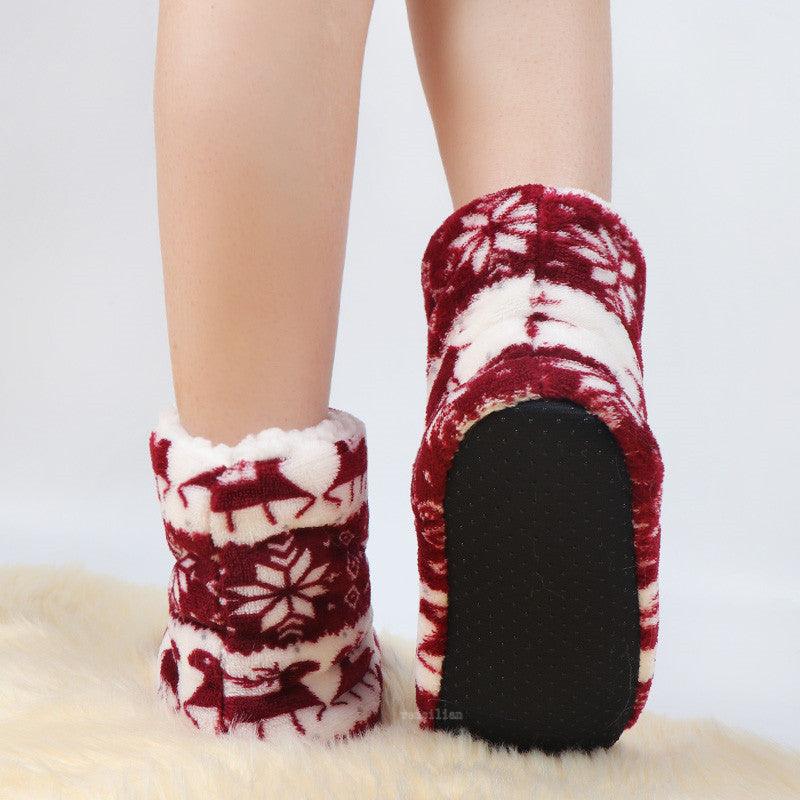 Women's Faux Fur Ankle Bootie Slippers, Plush Warm Winter House Shoes