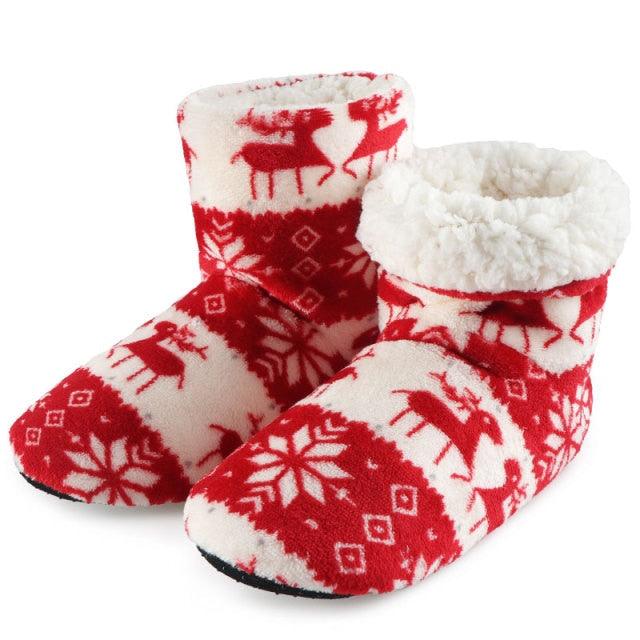 Women's Faux Fur Ankle Bootie Slippers, Plush Warm Winter House Shoes