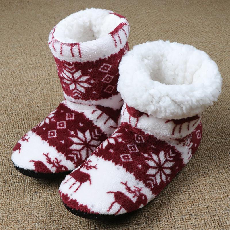 Women's Faux Fur Ankle Bootie Slippers, Plush Warm Winter House Shoes