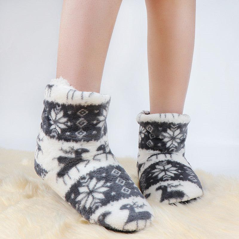 Women's Faux Fur Ankle Bootie Slippers, Plush Warm Winter House Shoes