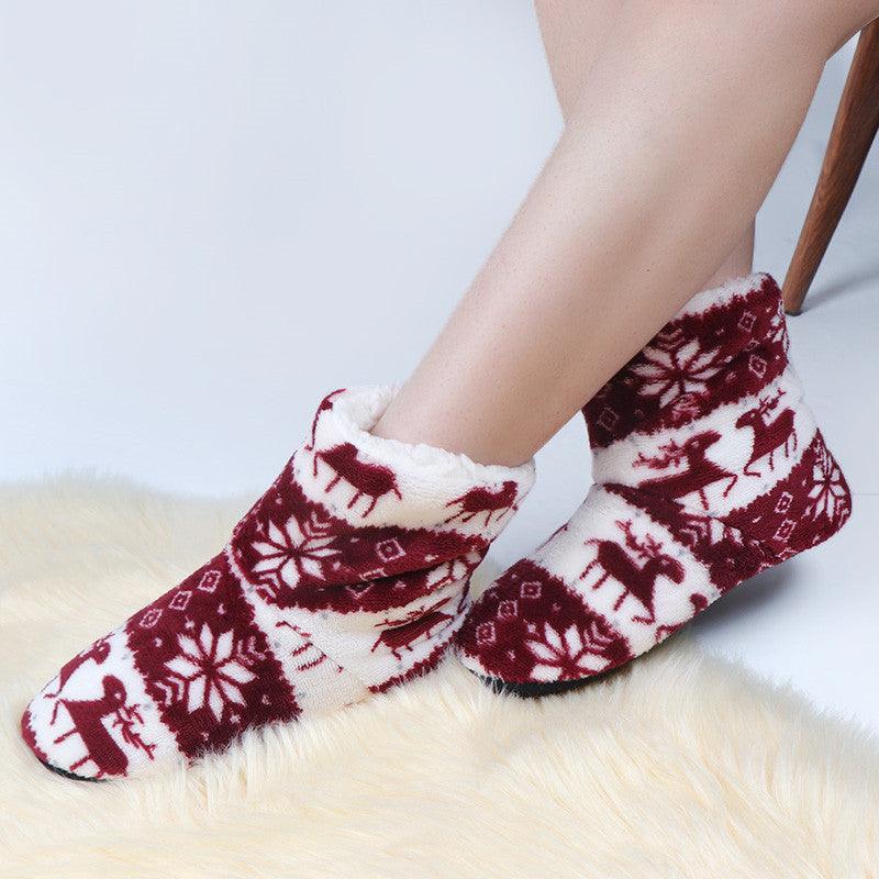 Women's Faux Fur Ankle Bootie Slippers, Plush Warm Winter House Shoes