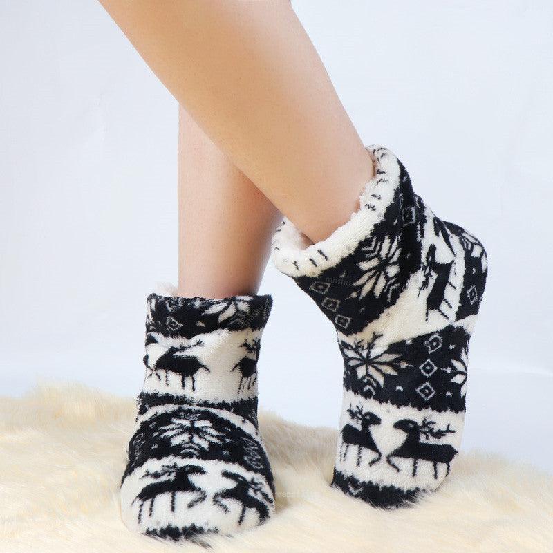 Women's Faux Fur Ankle Bootie Slippers, Plush Warm Winter House Shoes