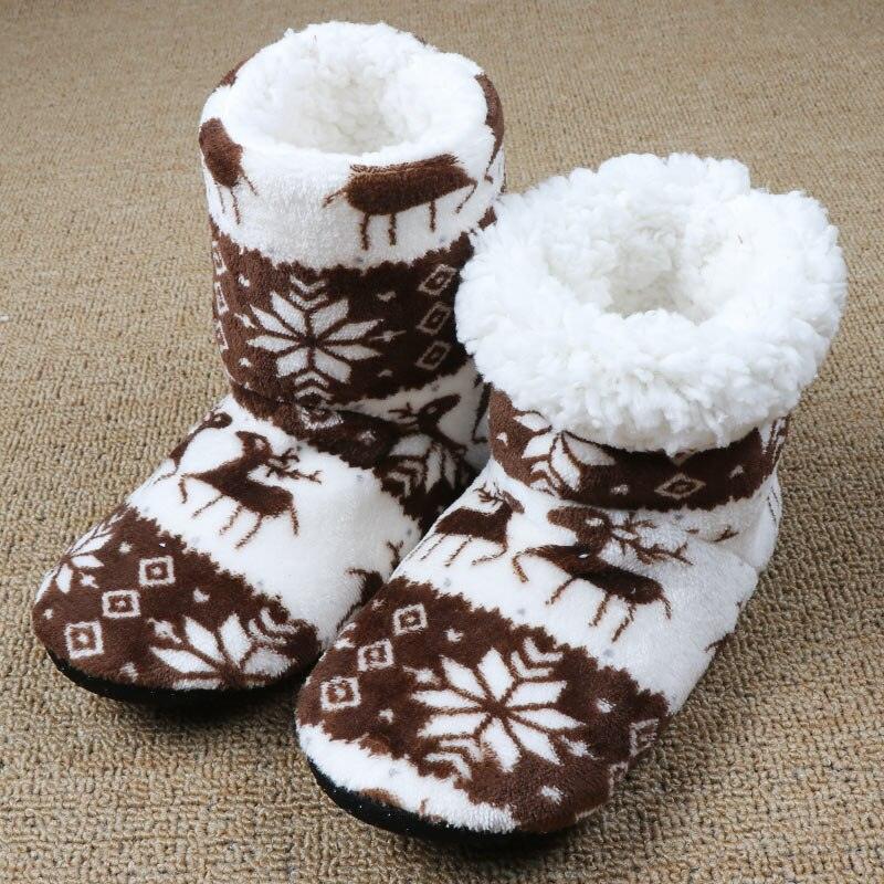 Women's Faux Fur Ankle Bootie Slippers, Plush Warm Winter House Shoes