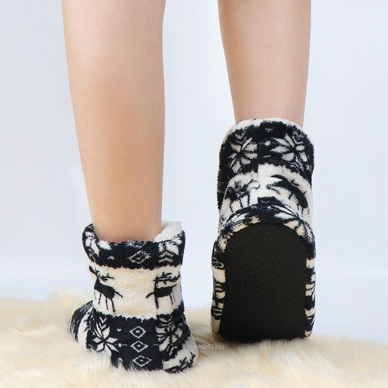 Women's Faux Fur Ankle Bootie Slippers, Plush Warm Winter House Shoes