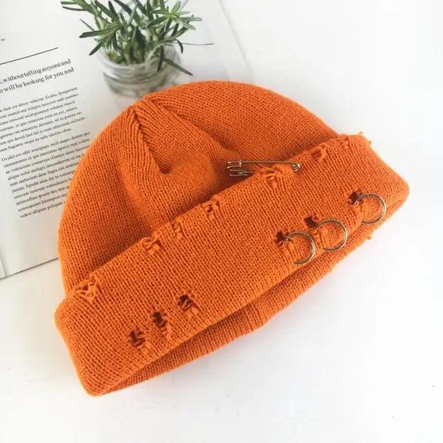 Unisex Knitted Winter Beanie Hat, Warm Thick Hip Hop Slouchy Cap