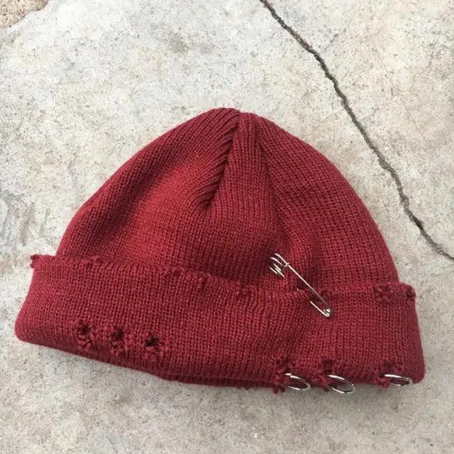 Unisex Knitted Winter Beanie Hat, Warm Thick Hip Hop Slouchy Cap