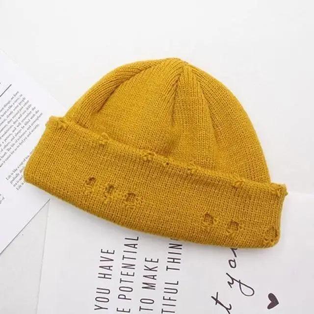 Unisex Knitted Winter Beanie Hat, Warm Thick Hip Hop Slouchy Cap