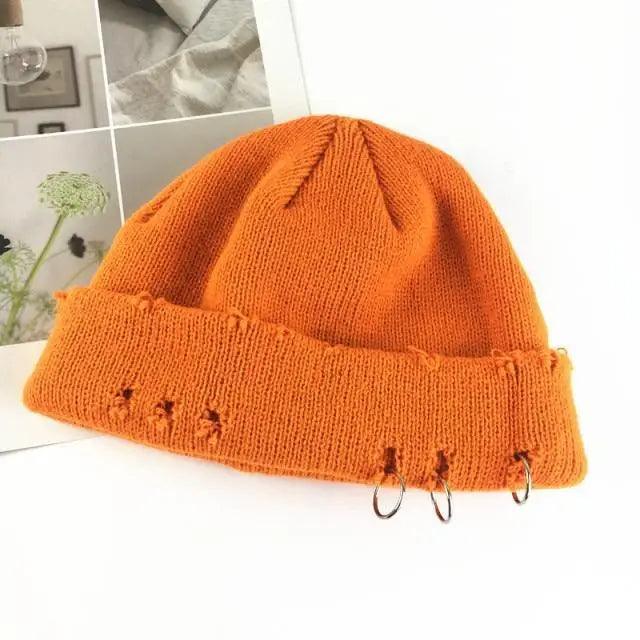 Unisex Knitted Winter Beanie Hat, Warm Thick Hip Hop Slouchy Cap