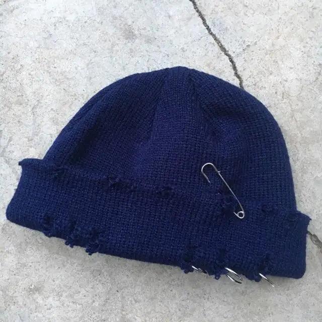 Unisex Knitted Winter Beanie Hat, Warm Thick Hip Hop Slouchy Cap