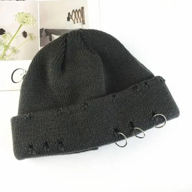 Unisex Knitted Winter Beanie Hat, Warm Thick Hip Hop Slouchy Cap