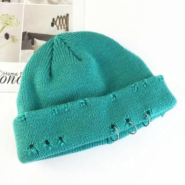 Unisex Knitted Winter Beanie Hat, Warm Thick Hip Hop Slouchy Cap
