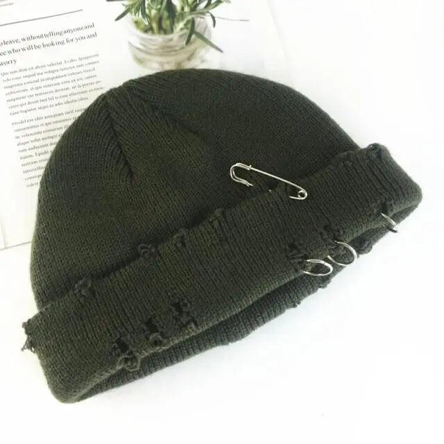 Unisex Knitted Winter Beanie Hat, Warm Thick Hip Hop Slouchy Cap