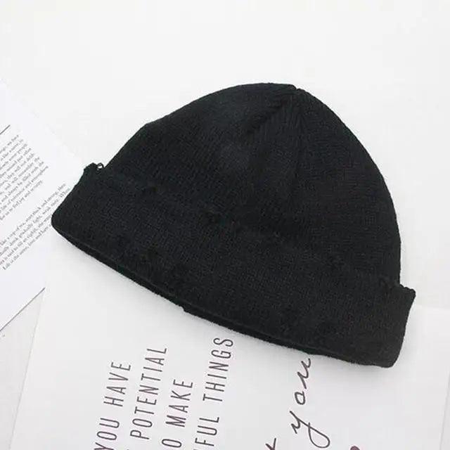 Unisex Knitted Winter Beanie Hat, Warm Thick Hip Hop Slouchy Cap