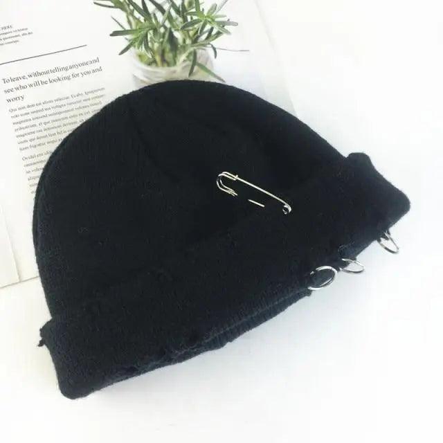 Unisex Knitted Winter Beanie Hat, Warm Thick Hip Hop Slouchy Cap