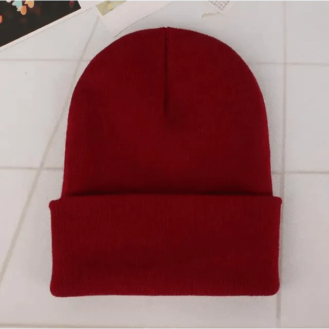 Unisex Solid Knit Beanie Hat - Slouchy Soft Winter Casual Cap