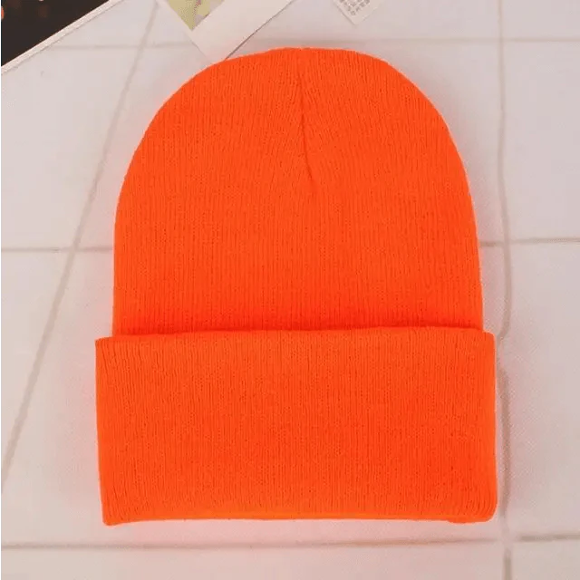Unisex Solid Knit Beanie Hat - Slouchy Soft Winter Casual Cap