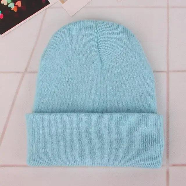 Unisex Solid Knit Beanie Hat - Slouchy Soft Winter Casual Cap