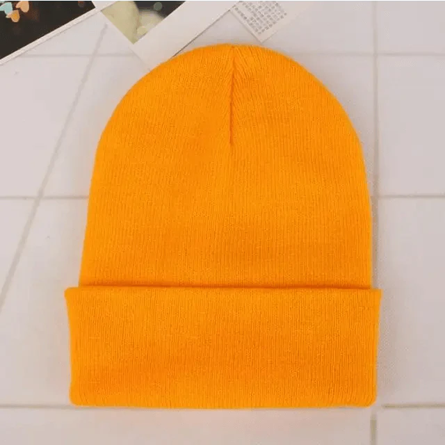 Unisex Solid Knit Beanie Hat - Slouchy Soft Winter Casual Cap
