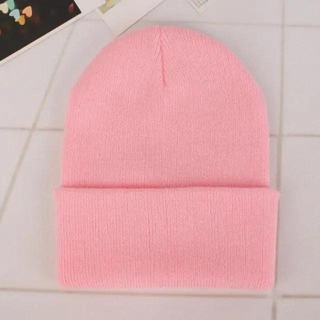 Unisex Solid Knit Beanie Hat - Slouchy Soft Winter Casual Cap