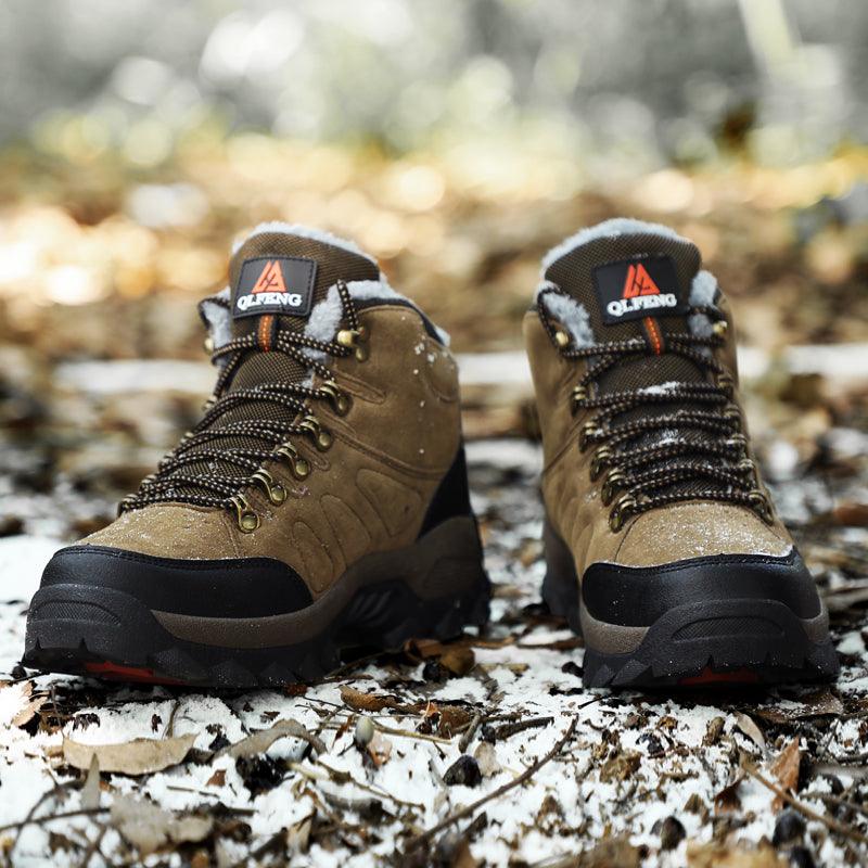 Mens High Top Winter Hiking Boots Non-Slip Warm Snow Ankle Shoes