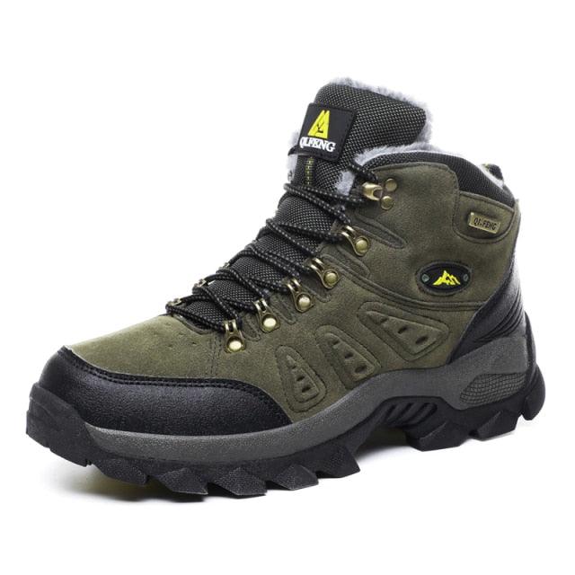 Mens High Top Winter Hiking Boots Non-Slip Warm Snow Ankle Shoes