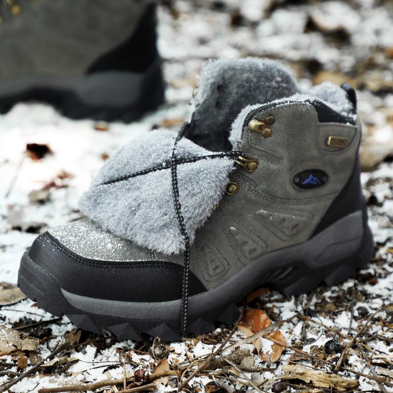 Mens High Top Winter Hiking Boots Non-Slip Warm Snow Ankle Shoes