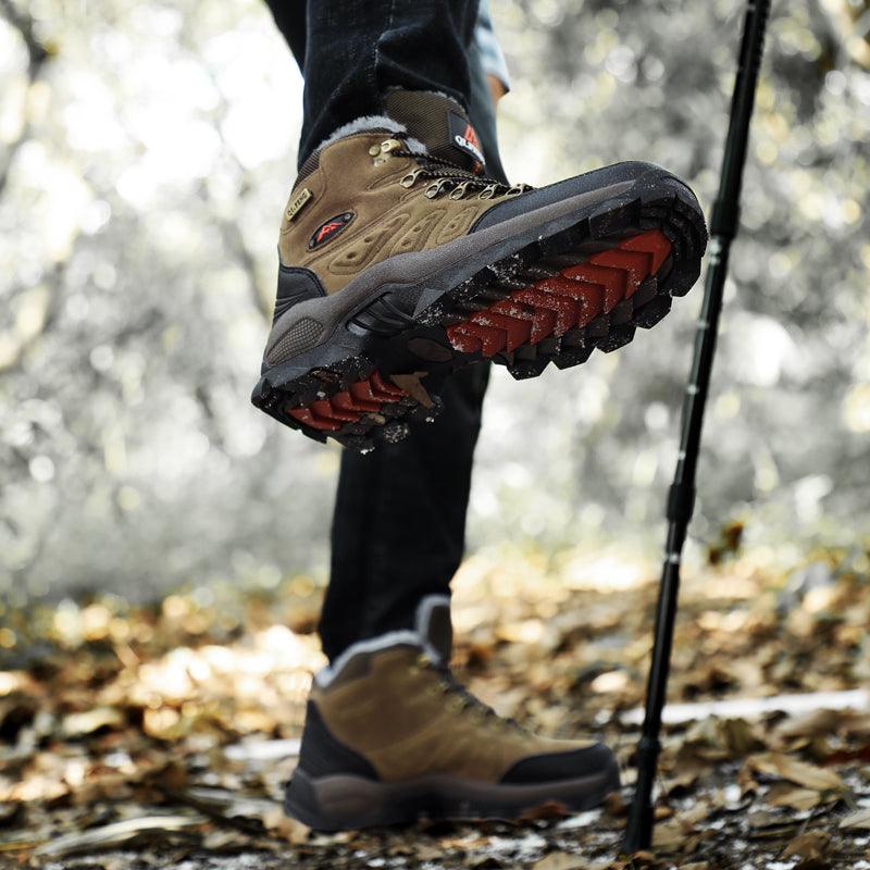 Mens High Top Winter Hiking Boots Non-Slip Warm Snow Ankle Shoes