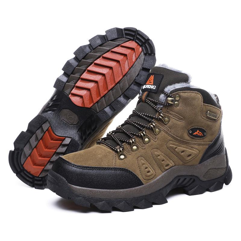 Mens High Top Winter Hiking Boots Non-Slip Warm Snow Ankle Shoes