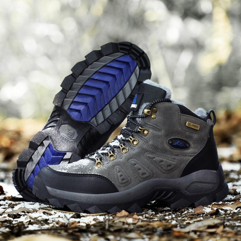 Mens High Top Winter Hiking Boots Non-Slip Warm Snow Ankle Shoes