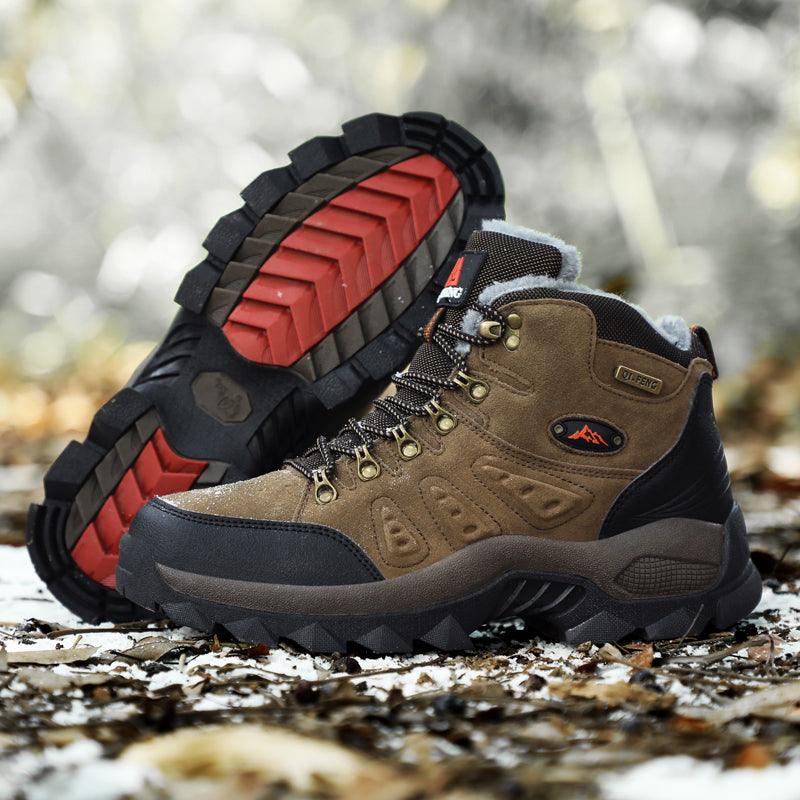 Mens High Top Winter Hiking Boots Non-Slip Warm Snow Ankle Shoes
