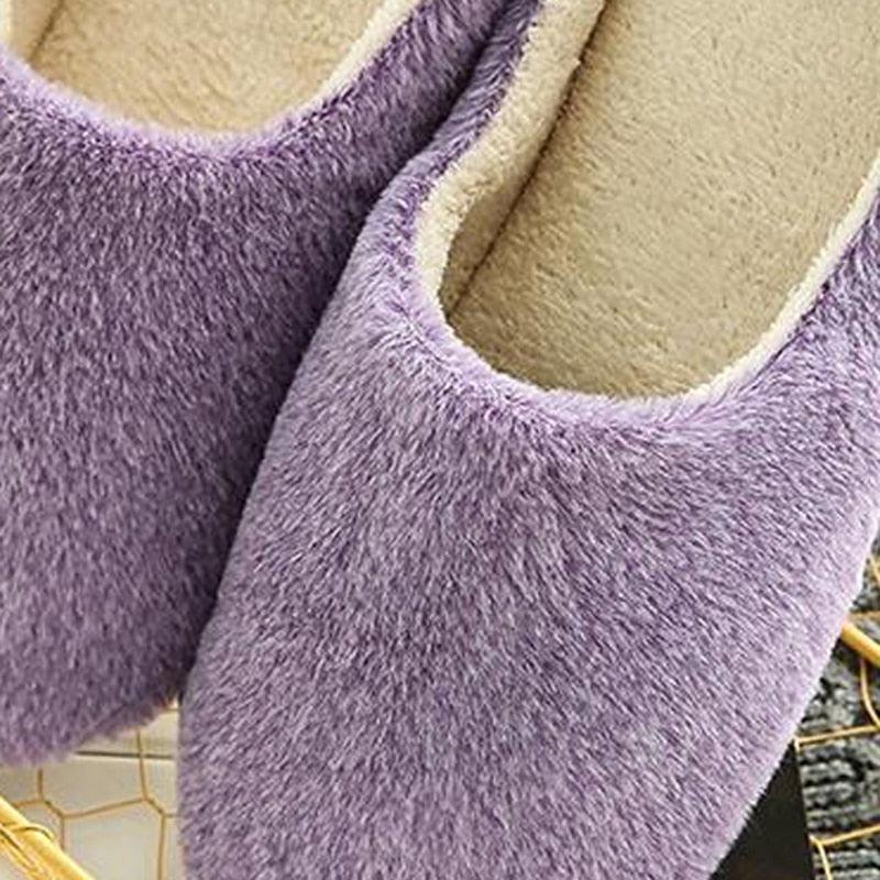 Plush Memory Foam Couple Slippers – Warm Indoor House Shoes