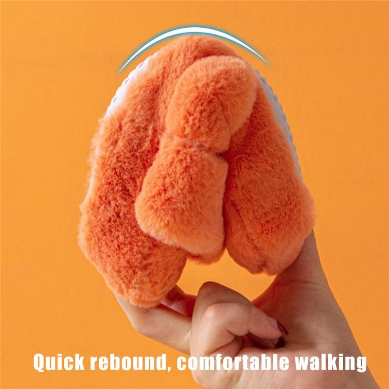 Women's Plush Faux Fur Open Toe Slippers, Soft Memory Foam House Shoes