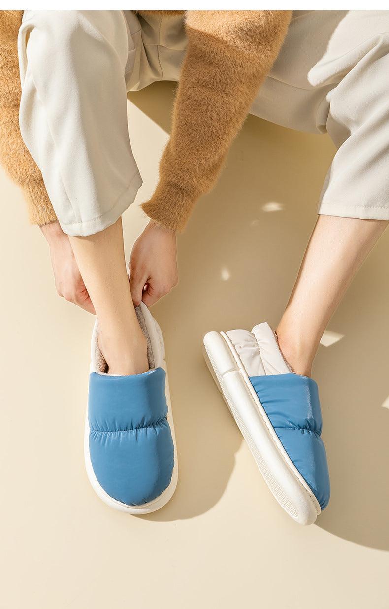 Waterproof Memory Foam Fur Slippers for Indoor and Outdoor Use