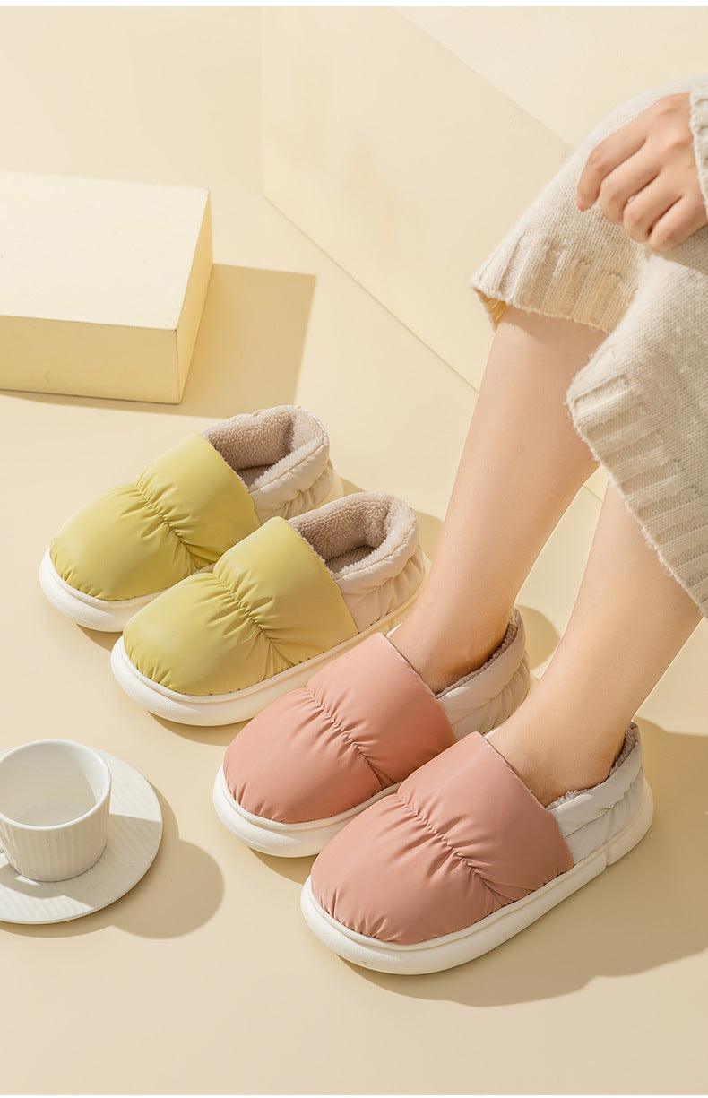 Waterproof Memory Foam Fur Slippers for Indoor and Outdoor Use